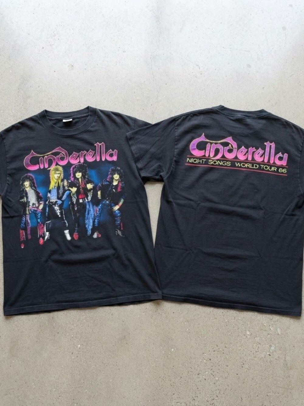 Cinderella Night Songs World Tour 1986 Black T-Shirt S-4XL